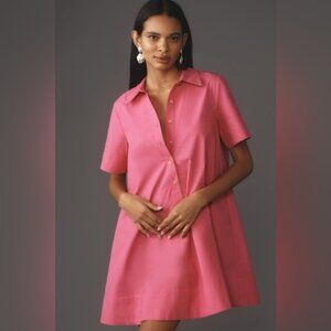 The Pollie Short-Sleeve Swing Tunic Mini Dress (100% Cotton)